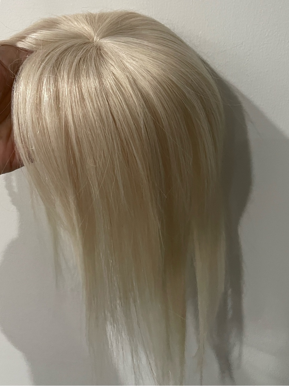 NWT 11-12”100% human REMY hair #60#613 vanilla blonde cream topper HANDTIED SILK - Picture 9 of 12
